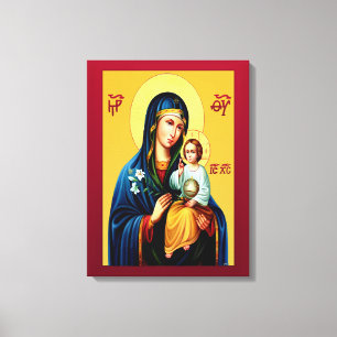 Toile Mère de Dieu nouveau rouge
