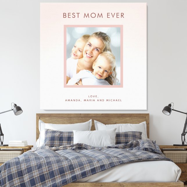 Toile Mère Meilleure maman blush rose rose rose or photo (Insitu(Chambre))