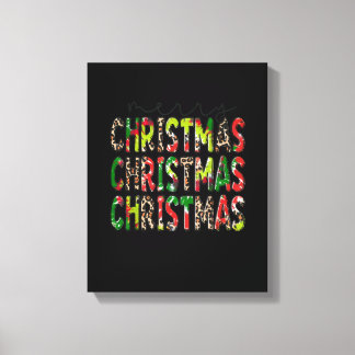 Toile Merry Christmas Leopard Buffalo Plaid Kids Boy Wom