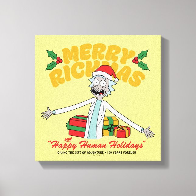 Toile Merry Rickmas and Happy Human Holidays (Recto)