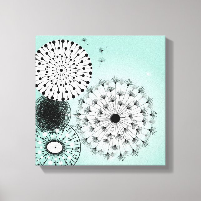 Toile Merveilleux Dandelions Bleu (Recto)