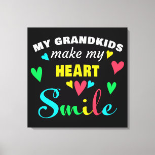 Toile Mes petits-enfants me font sourire le coeur : Gran