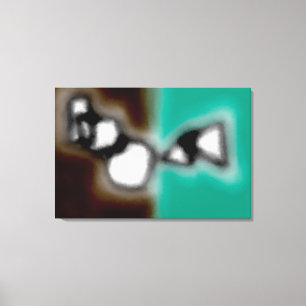 Toile Message dans une bouteille : Brown Abstrait, Turqu