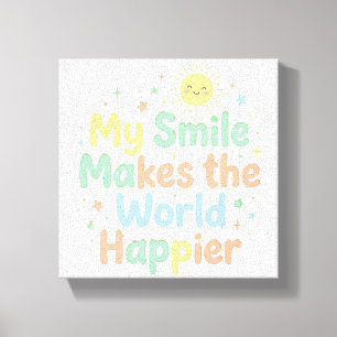 Toile Message joyeux pour petits visages heureux