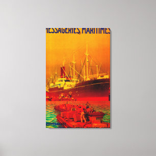 Toile Messageries Maritimes Poster Vintage Europe