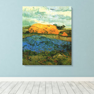 Toile Meules sous un ciel pluvieux de Vincent van Gogh