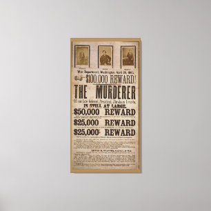 Toile Meurtre d'Abe Lincoln d'affiche Recherchée de Joh