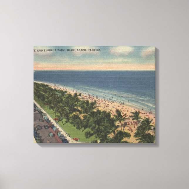 Toile Miami, FL - Ocean Drive et Lummus Park (Recto)