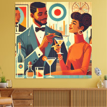 Mid Century Cocktail Party Couples - Soirée Hosts