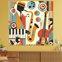 Toile Mid Century Jazz Age Modern Minimalist Trio