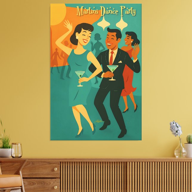 Toile Mid Century Martini Dance Party (Insitu(Salon))