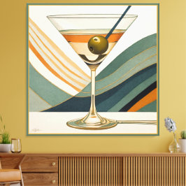 Toile Mid Century Modern Martini Cocktail Heure