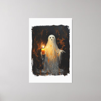 Toile Mignonne Fantôme tenant la bougie Drôle Halloween 