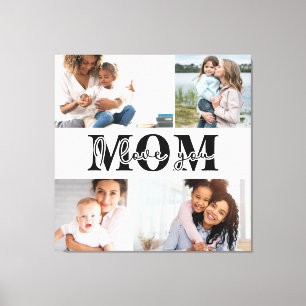 Toile Mignonne JE T'AIME MOM Fête des Mères Photo