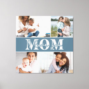 Toile Mignonne JE T'AIME MOM Fête des Mères Photo