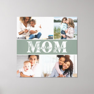 Toile Mignonne JE T'AIME MOM Fête des Mères Photo