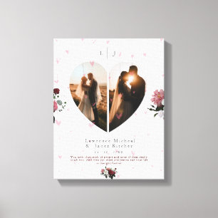 Toile Mignonne White Heart Formé Photo collage Pour Coup