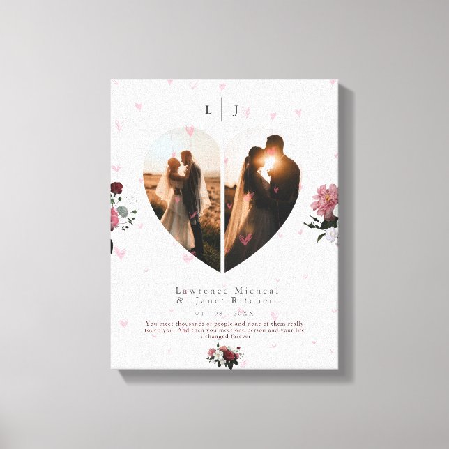 Toile Mignonne White Heart Formé Photo collage Pour Coup (Recto)