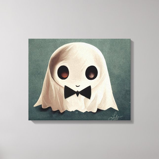 Toile Miles The Friendly Ghost ・ Cute Halloween Art (Recto)