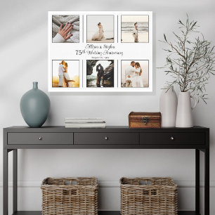 Toile Mini 6 Photo 75e anniversaire de Mariage
