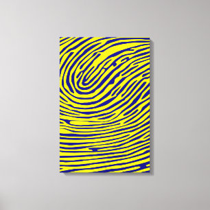 Toile Minimaliste d'empreintes digitales jaunes