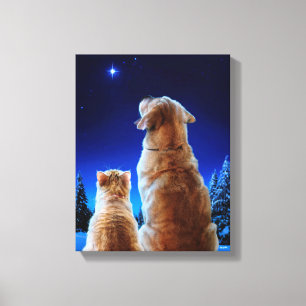 Toile Miracle de Noël pour chat et chien