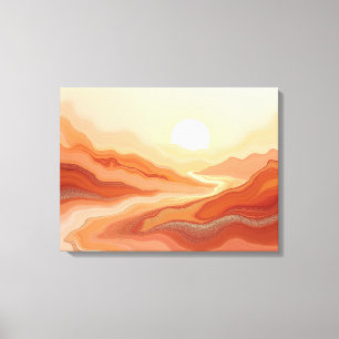 Toile Mirage du désert – Terre chaude Fluid 24"x18" Abst