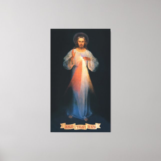 Toile Miséricorde divine, Saint Faustina, Jésus Je fais  (Recto)