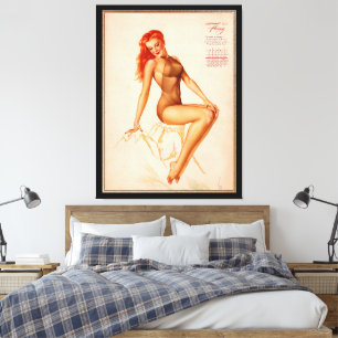 Toile Miss Février Varga Girl 1946 Pin-up Calendrier