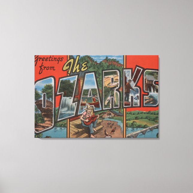Toile Missouri - Les Ozarks - Grandes Lettres Scènes 2 (Recto)