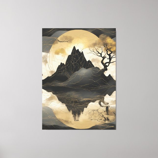 Toile Misty Mountain Black & Gold (Recto)