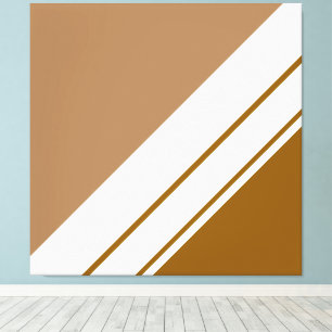 Toile Mocha Brown White Racing Stripes