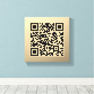 Toile Modèle de code QR immédiatement modifiable Or Fa