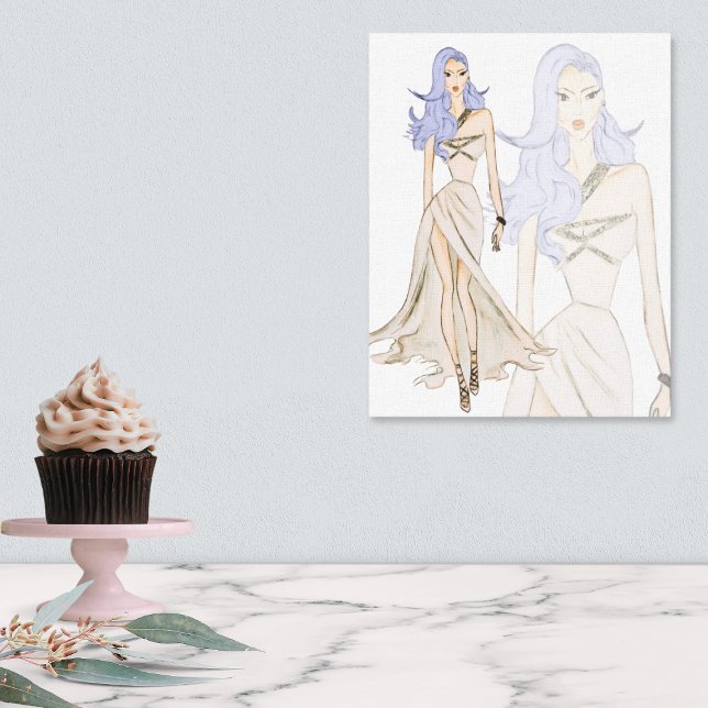 Toile Modèle de mode Vogue Aquarelle (Créateur téléchargé)