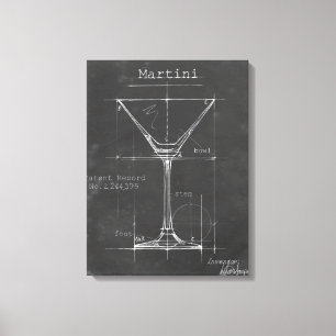 Toile Modèle noir et blanc en verre de Martini