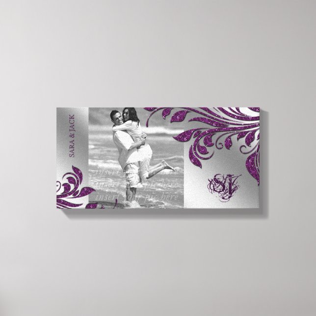 Toile Modèle photo imprimé  violet Feuilles (Recto)