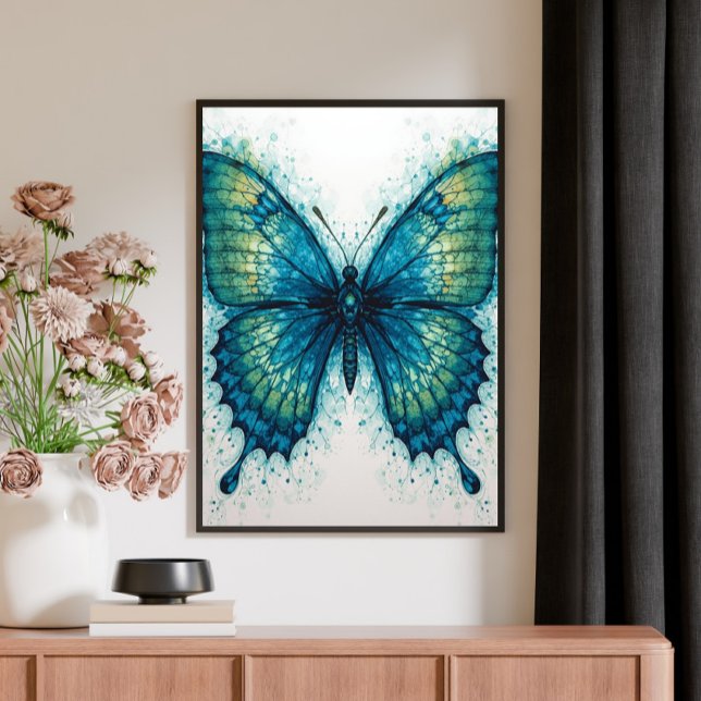 Toile Modern Fantasy Fractal Art Watercolor Butterfly  (Créateur téléchargé)
