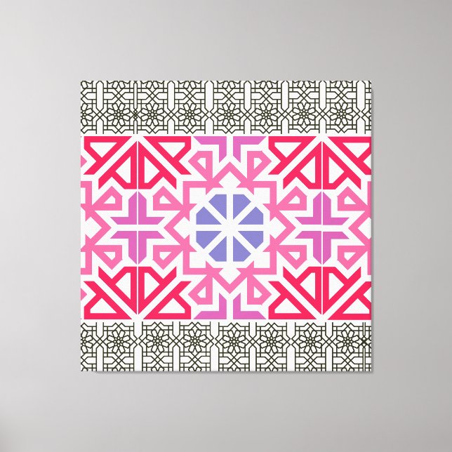 Toile Modern Geometric colorful Boho Pattern (Recto)