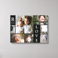 Modern Love Black Color Block Family Photo Collage