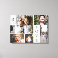 Modern Love White Color Block Family Photo Collage