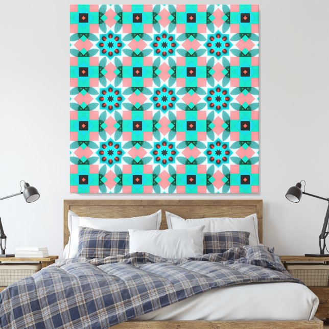 Toile Modern Mediterranean Star Tile Pattern Accent Pill (Insitu(Chambre))