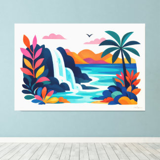 Toile Modern retro beach scene 03