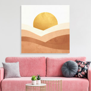Toile Moderne Bohème Lever de Soleil Neutre Chau
