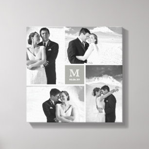 Toile moderne de collage de photo de mariage de