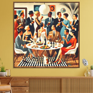 Toile Moderne Du Milieu Du Siècle Le Martini Intellectue