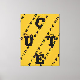 Toile Moderne élégant jaune noir design mignon