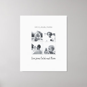 Toile moderne multi photo papa cadeau élégant noir blanc