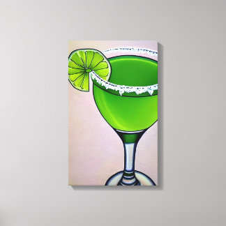 Toile Moderne Vert Groovy Liquide Margarita Art Grand