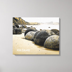 Toile Moeraki Boulders Voyage Nouvelle-Zélande
