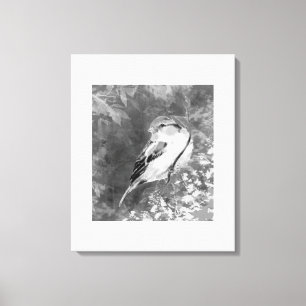Toile Moineau à l'aquarelle dans la forêt